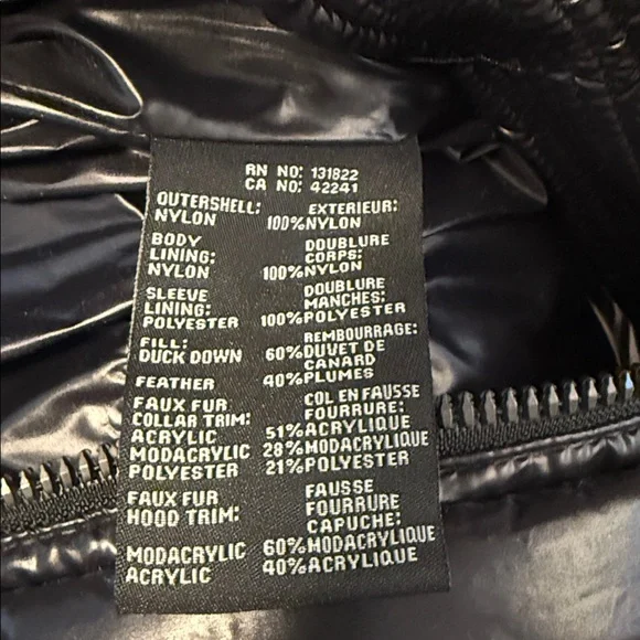 S13 NEW YORK ~ XL Chelsea High-Shine Faux-Fur-Trim Hooded Down Puffer Coat - Picture 11 of 12